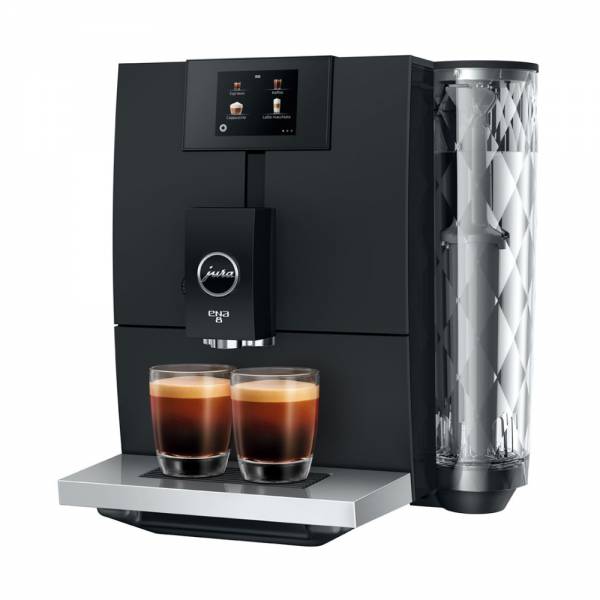 Jura ENA 8 Full Metropolitan Black (EC) Kaffeevollautomat Abgewinkelt Links
