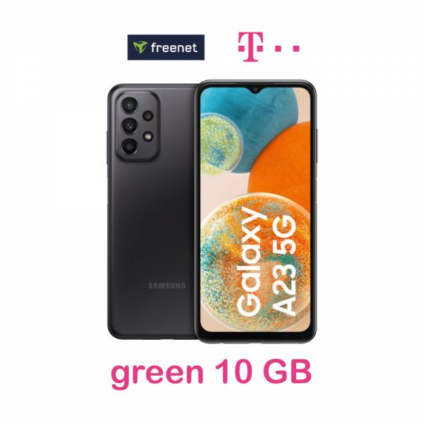 freenet Telekom green 10 GB Samsung Galaxy A23 Front und Rückseite