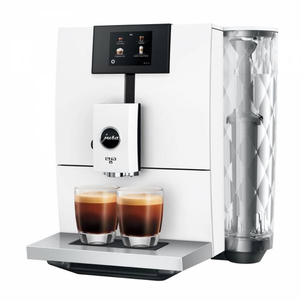 Jura ENA 8 Full Nordic White(EC) Kaffeevollautomat Abgewinkelt Links