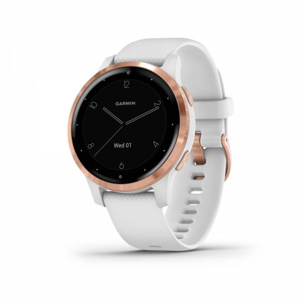 Garmin Vivoactive 4S Weiß Rosegold Smartwatch Front
